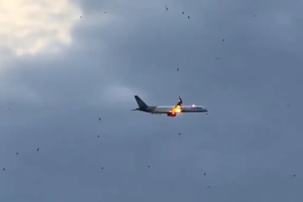 보잉 여객기 엔진 화재로 비상 착륙…“작별 문자까지 보냈다”