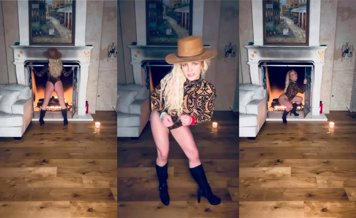 브리트니 스피어스, 전 남친 저스틴 팀버레이크 노래에 맞춰 벽난로 댄스