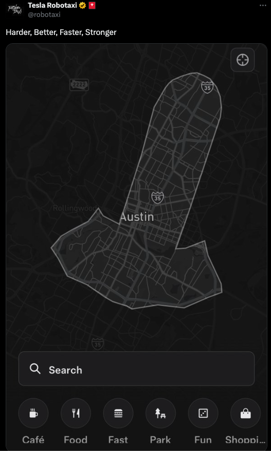 “테슬라 머스크, 로보택시 확장 지도에 ‘성기 모양’ 공개…’420′ 유머 재탕 논란“